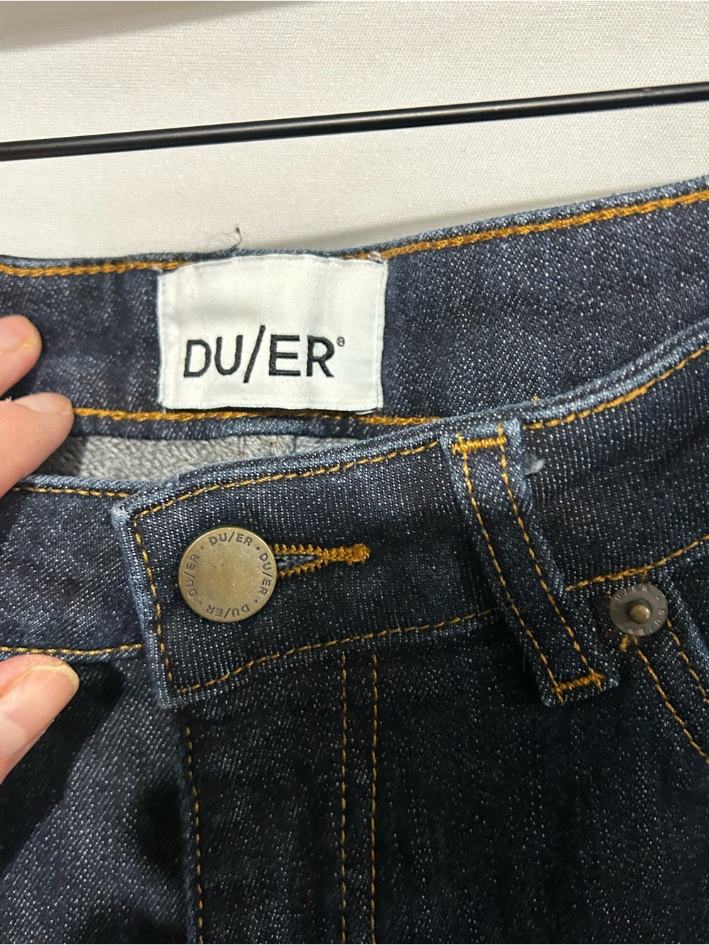 DU/ER Fireside Denim Slim Straight Fleece-Lined Jeans 29×32 Dark Wash - Picture 6 of 14